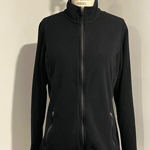 Eddie Bauer Black Full Zip Long Sleeve Fleece Jacket Women’s Large